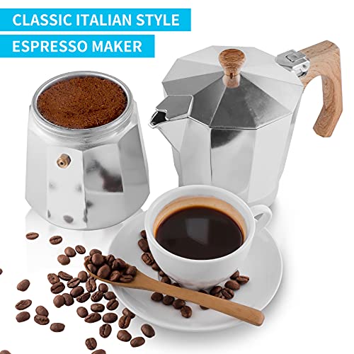 Stovetop Espresso Maker Aluminum Moka Pot 6 Cups Cuban Coffee Maker Stovetop Coffee Maker Moka Italian Espresso