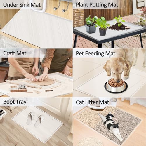 Silicone Coffee Maker Mat with Lip for Countertops