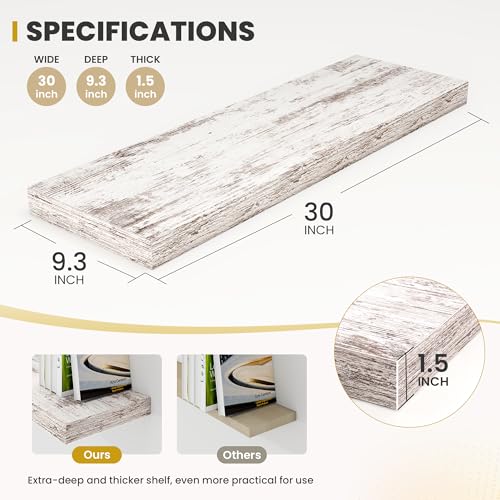 30 Inch Floating Shelves