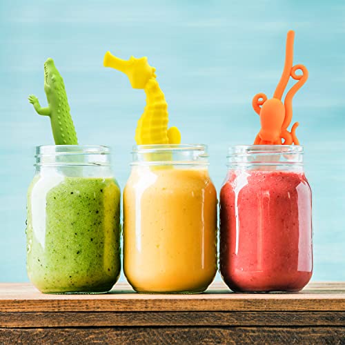 Silicone Reusable Animal Straw for kids