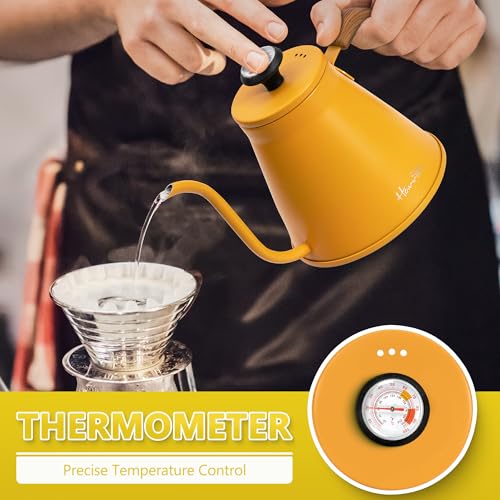 Gooseneck Kettle with Thermometer for Pour Over Coffee and Tea