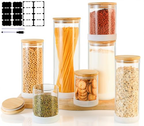 Glass Storage Containers with Bamboo Lids (7 Count)