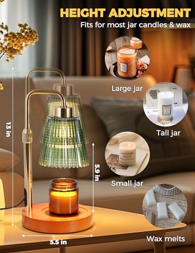 Green Candle Warmer Lamp with 24h Cycle Timer