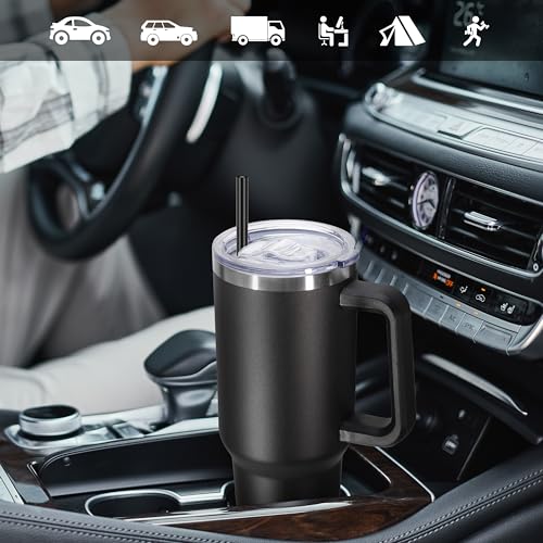 40 oz Tumbler with Handle and Straw