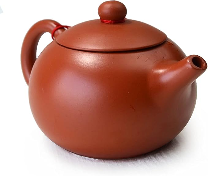Teapot Chinese Gongfu cha Xishi Pot 7oz /210cc Purple clay ceramics Zini for Loose Tea (Red brown)