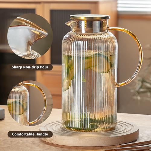 Glass Pitcher with Lid