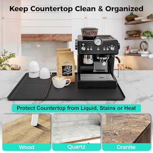 2-in-1 Coffee Mat & Dish Drying Mat Coffee Bar Mats for Countertop Station