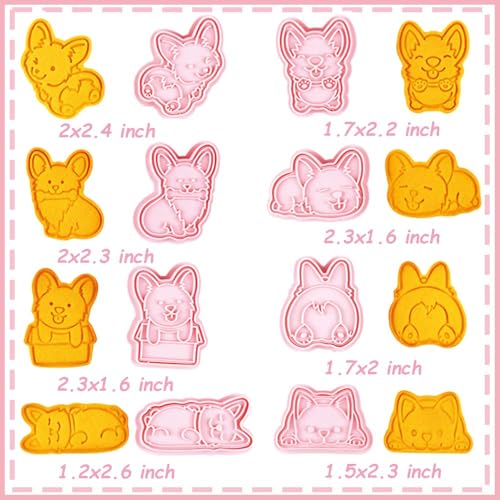 8 Corgi Dog Cookie Cutters Set