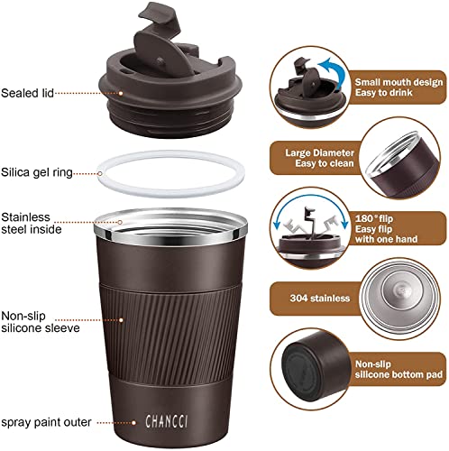 Travel Coffee Mug Spill Proof Leakproof 12 oz Insulated Coffee Mug with Screw Lid