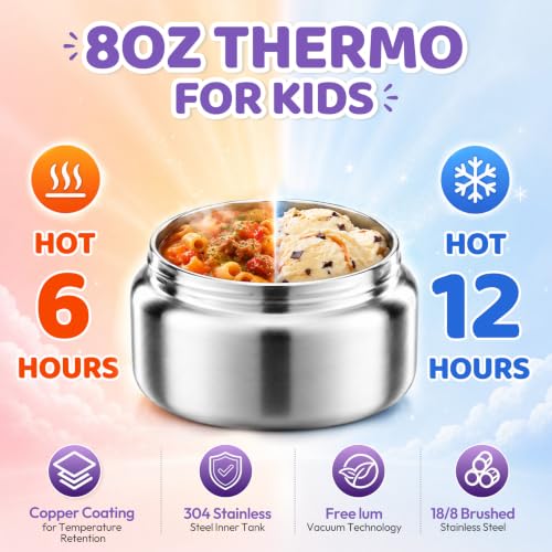 Bento Lunch Box for Kids with 8oz Soup Thermo&Lunch Bag (47 Count)