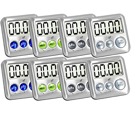 Elegant Digital Kitchen Timer Stainless Steel (8 Count)