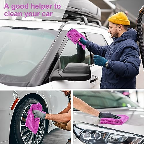 30 Pcs 16 x 16 Inch Edgeless Microfiber Plush Towels for Cars Detailing Drying Wash Polishing Absorbent Cleaning Cloths
