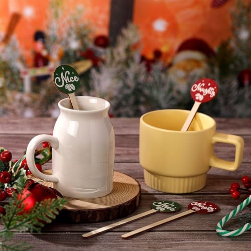 120 Pcs Wooden Christmas Coffee Stirrers Stir Sticks