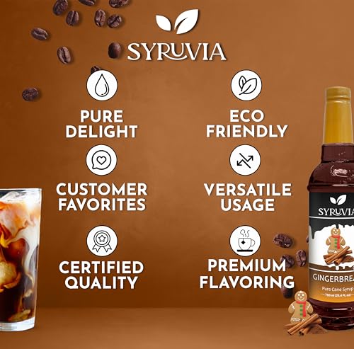 Coffee Syrup Gingerbread Flavored Syrup for Drinks (25.4 Fl Oz)