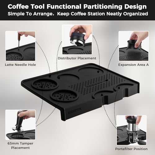 Silicone Espresso Tamping Mat for Barista Espresso Machine Black