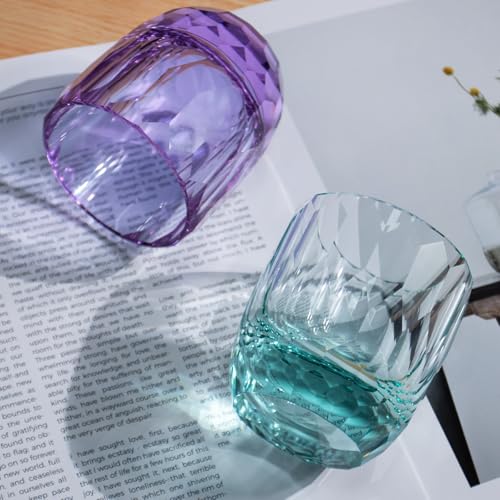 Crystal Whiskey Glasses Set of 2 Hand Blown Old Fashioned Glasses (2 Count)