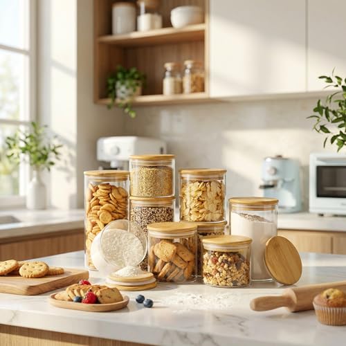 17 oz Glass Jars with Bamboo Lids (12 Count)