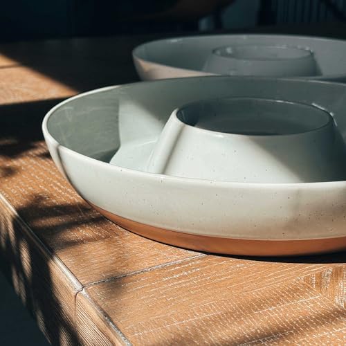 Ceramic Chips and Dip Serving Tray