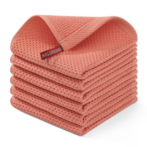 100% Cotton Waffle Weave Kitchen Dish Cloths 6 (6 Count)