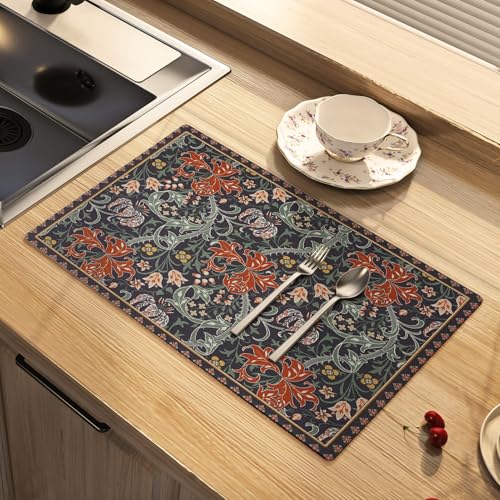 Black Dish Drying Mat Absorbent Coffee Mat