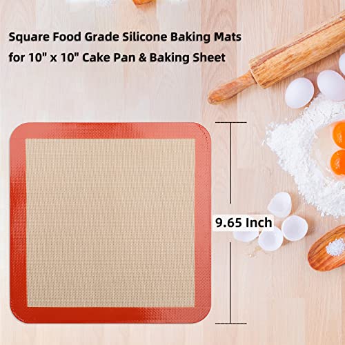Square Silicone Baking Mats for 10 Inch Cake Pan