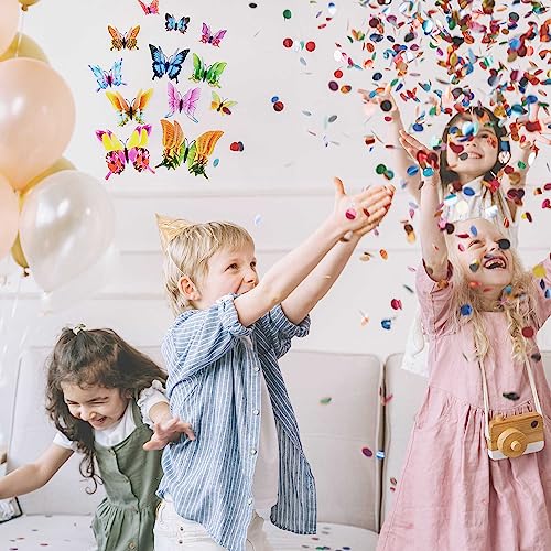 3D Butterfly Wall Decor Butterfly Decorations Stickers with Magnets (24 Count)