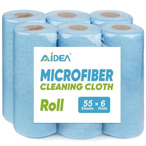 Microfiber Cleaning Cloth 330 Sheets 6 Roll (330 Count)