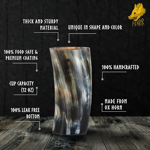 Viking Drinking Horn Mug Set of 2 (2 Count)