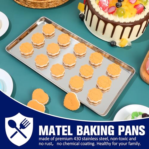 12 Pcs Stainless Steel Baking Sheet Cookie Pans (12 Count)