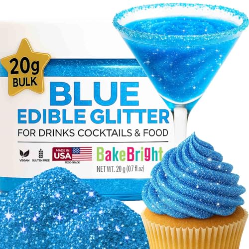 Blue Edible Glitter for Drinks Bulk 20g