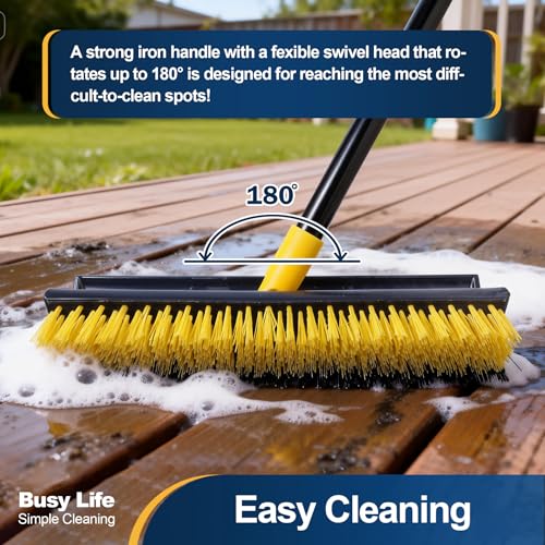 Double Sided Floor Scrub Brush Triangle Brush Heavy Duty 65.5"
