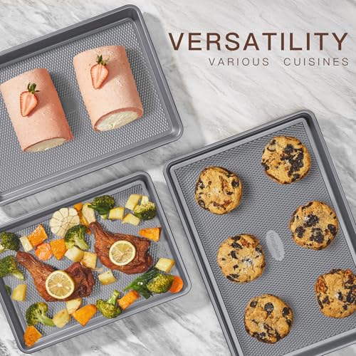 3 Pack Nonstick Ceramic Baking Sheet Pan Set for Oven (3 Count)