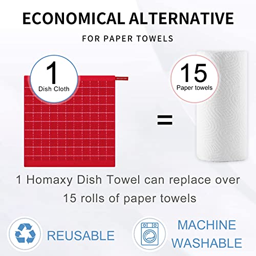 100% Cotton Terry Kitchen Dish Cloths (6 Count)