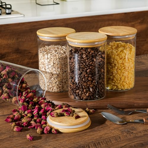 32oz 1Qt Round Glass Storage Containers with Lids 6 (6 Count)