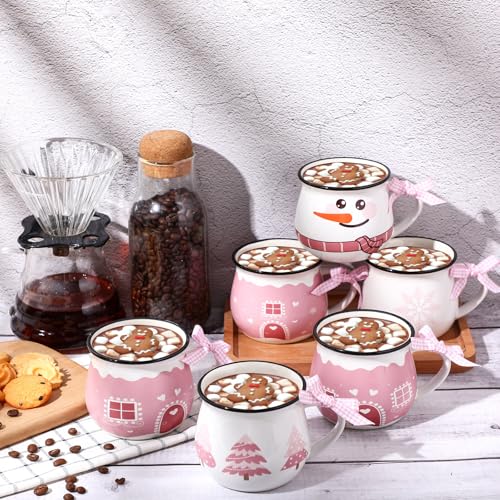 6 Set Christmas Coffee Mug Ceramic 12oz Hot Cocoa Cup (6 Count)