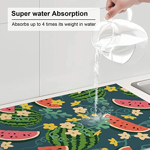 Large Dish Drying Mats For Kitchen Counter Microfiber Kitchen Drying Mat XL Draining Pad Absorbent Quick Drying Dish Mat 18x24 Inch