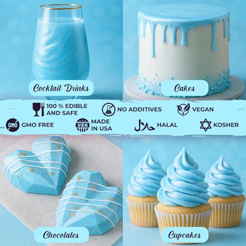 Light Blue Edible Glitter for Drinks 20g