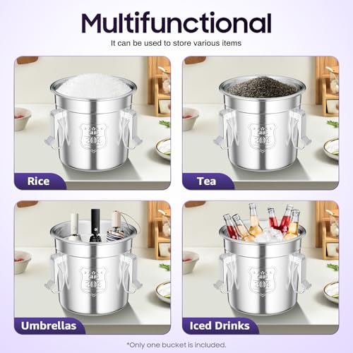 304 Stainless Steel Container 12L Airtight Food Storage Container with Lids & Locking Clips Stainless Steel Bucket for Kitchen