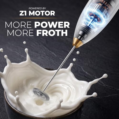 Powerful Milk Frother Wand With Duracell Batteries