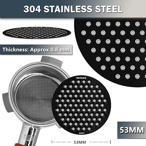 V4 Espresso Puck Screen 0.8mm Thickness Honeycomb Mesh Double Layer Black Protective Coating for Coffee Portafilter Basket