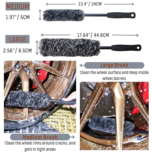 Refined Long Handle Car Wheel Brush Arsenal