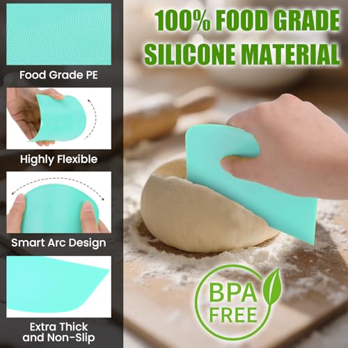 Dough Scraper Set with 2 Flexible Bowl Scrapers