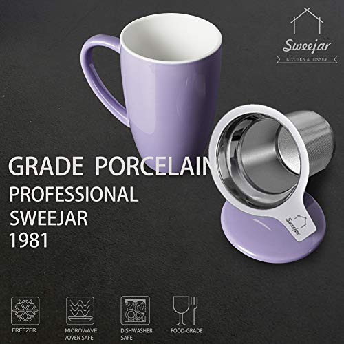 Sweejar Porcelain Tea Infuser Mug with Lid