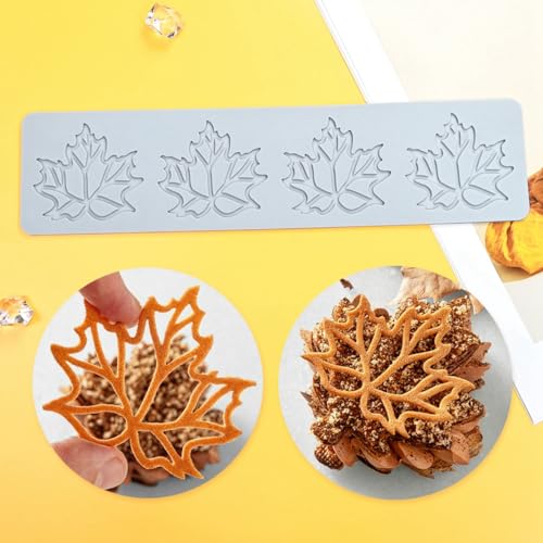 Hollow Out Maple Leaves Lace Silicone Impressing Mold Mat Fondant Cake Sugar Mould Cooking Tools Decorating Tools Diy Moulds