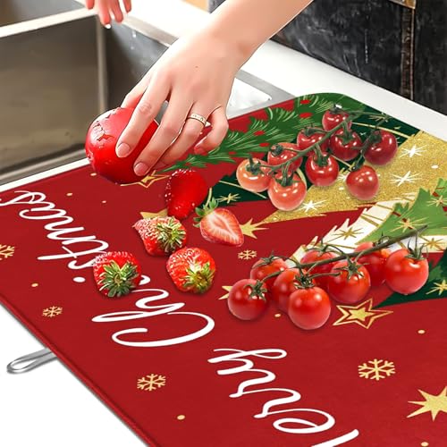 Christmas Tree Dish Drying Mat