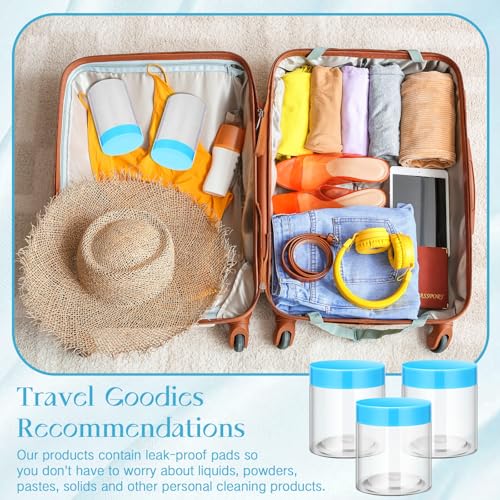 4 Pcs Plastic Jars Wide Mouth with Lids (4 Count)