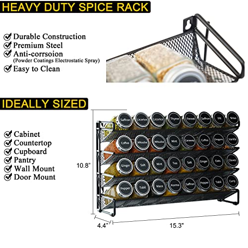 Spice Rack Organizer with 32 Spice Jars (32 Count)