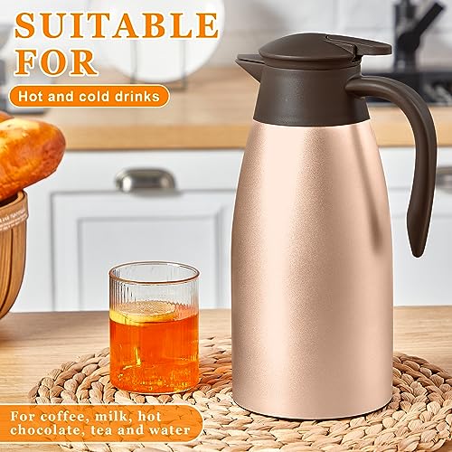 2 Pcs Thermal Coffee Carafe Insulated Stainless Steel Coffee Carafe for Hot Liquid Vacuum Thermal Pot Creamer Pitcher Dispenser with Brushes Keeping Hot Water Milk