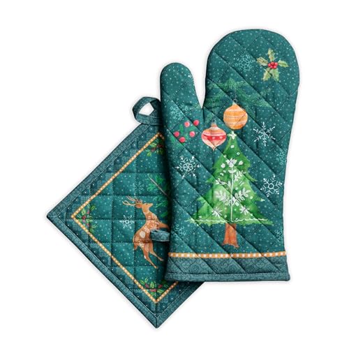 100% Cotton Oven Mitt & Pot Holder Set (2 Count)