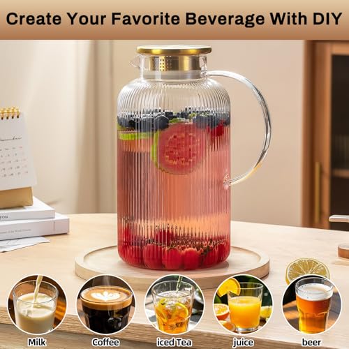 Glass Pitcher with Lid